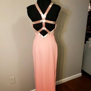 peak Dresses - SALMON SEMI-STRAPPED BACK DRESS peak Dresses - SALMON SEMI-STRAPPED BACK DRESS